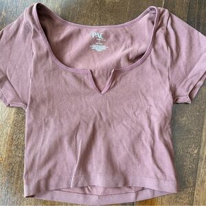 Brown Ribbed Women’s Crop Top- PAC Cares by PacSun.